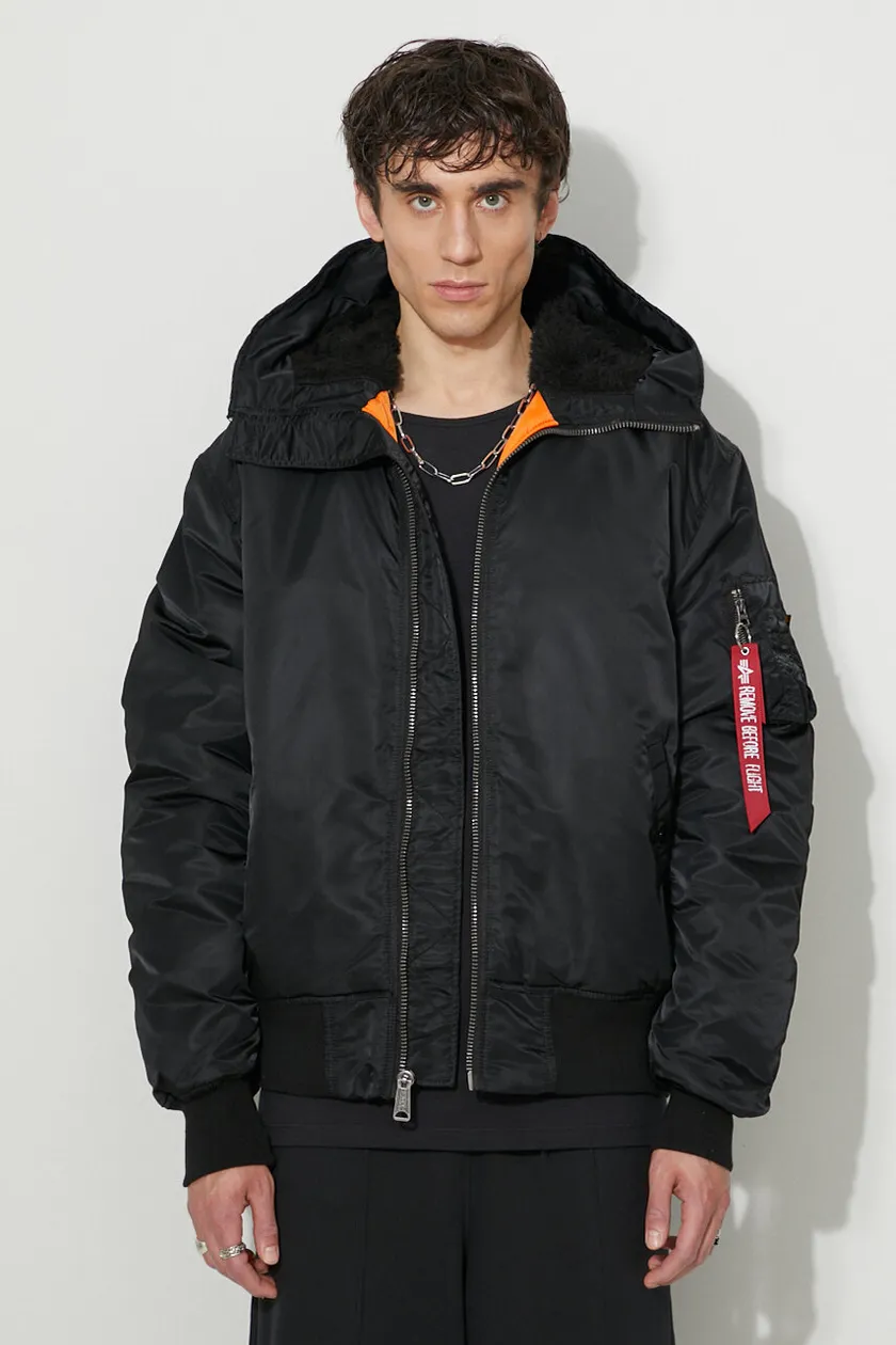 Alpha Industries jacket MA-1 Hooded men's black color 158104.03 | buy on PRM