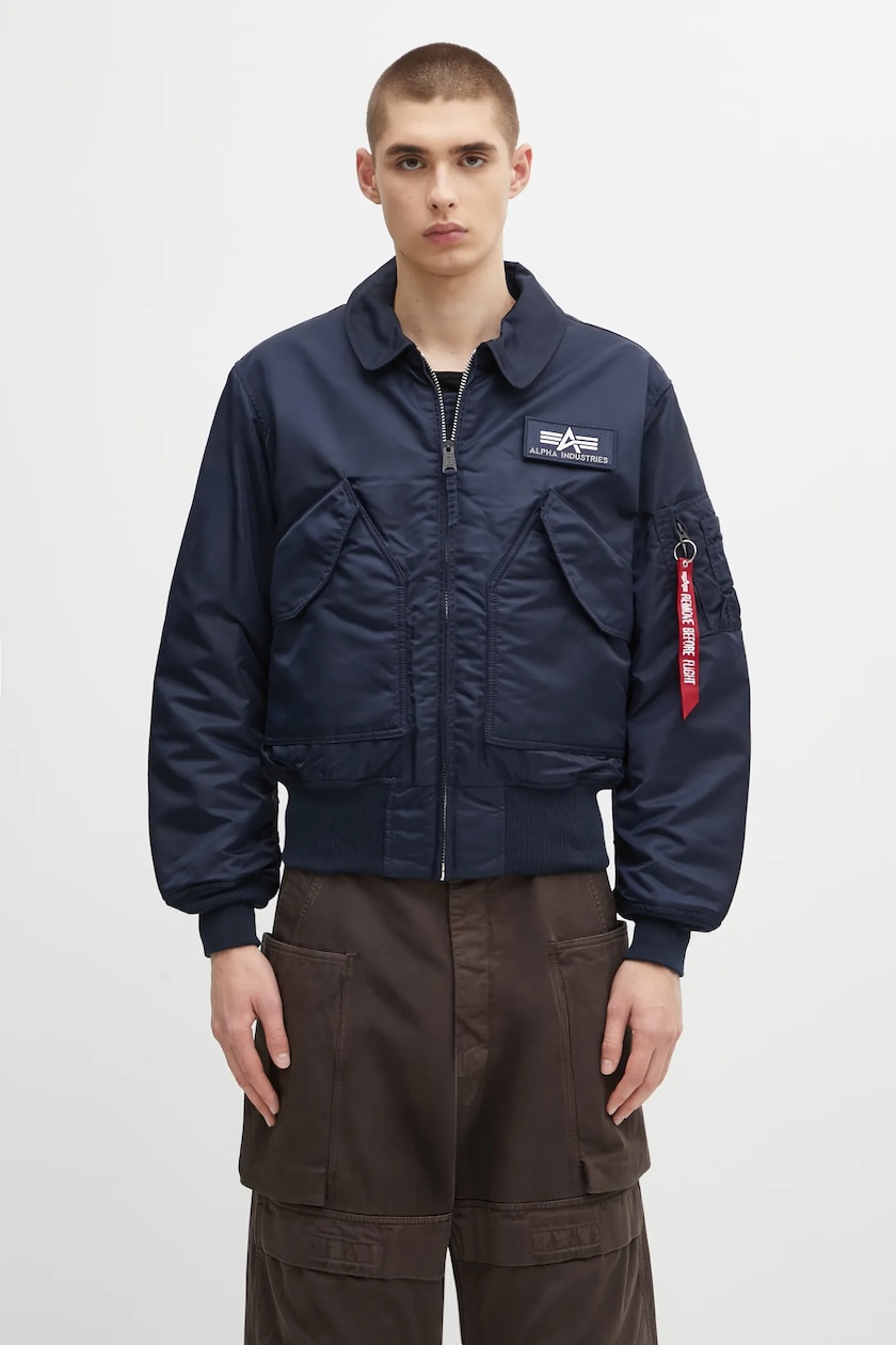 Alpha Industries bomber jacket CWU 45 100102 07 menメs blue color Alpha Industries bomber jacket CWU 45 100102 07 menメs blue color