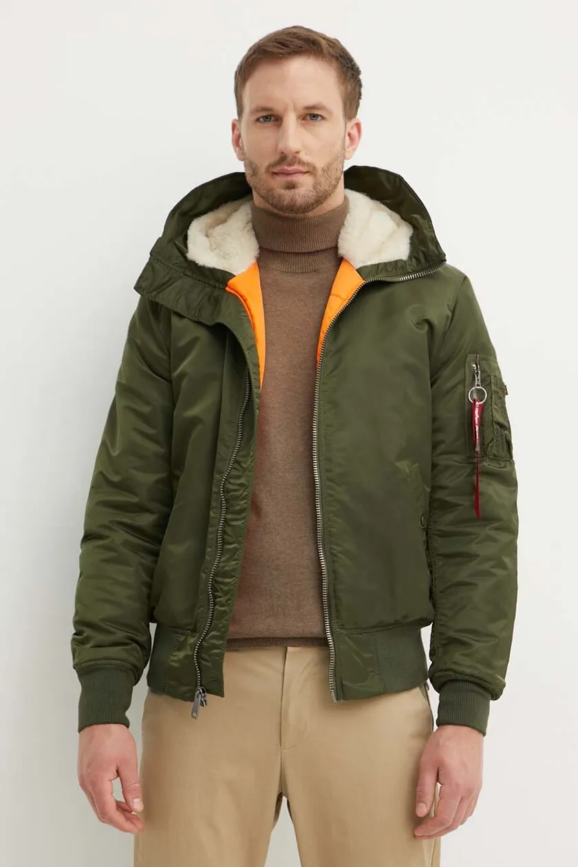 Куртка Alpha Industries MA-1 Hooded 158104 257 чоловіча колір зелений зимова