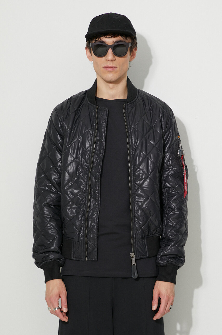 Alpha Industries bomber jacket MA-1 DQ men's black color | buy on PRM