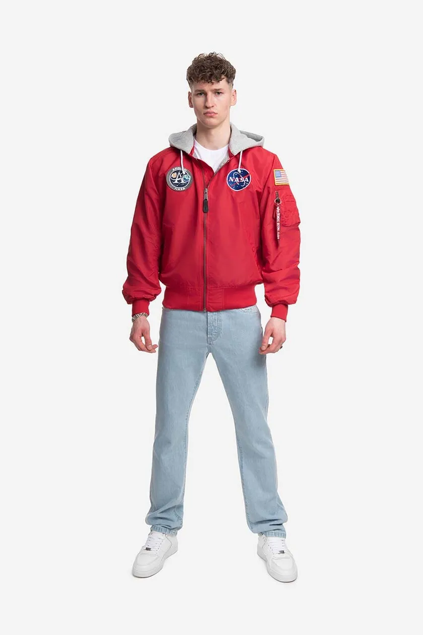 Alpha Industries bomber jacket Alpha Industries MA-1 Zip Hood Apollo 136106  665 menﾒs red color | buy on PRM