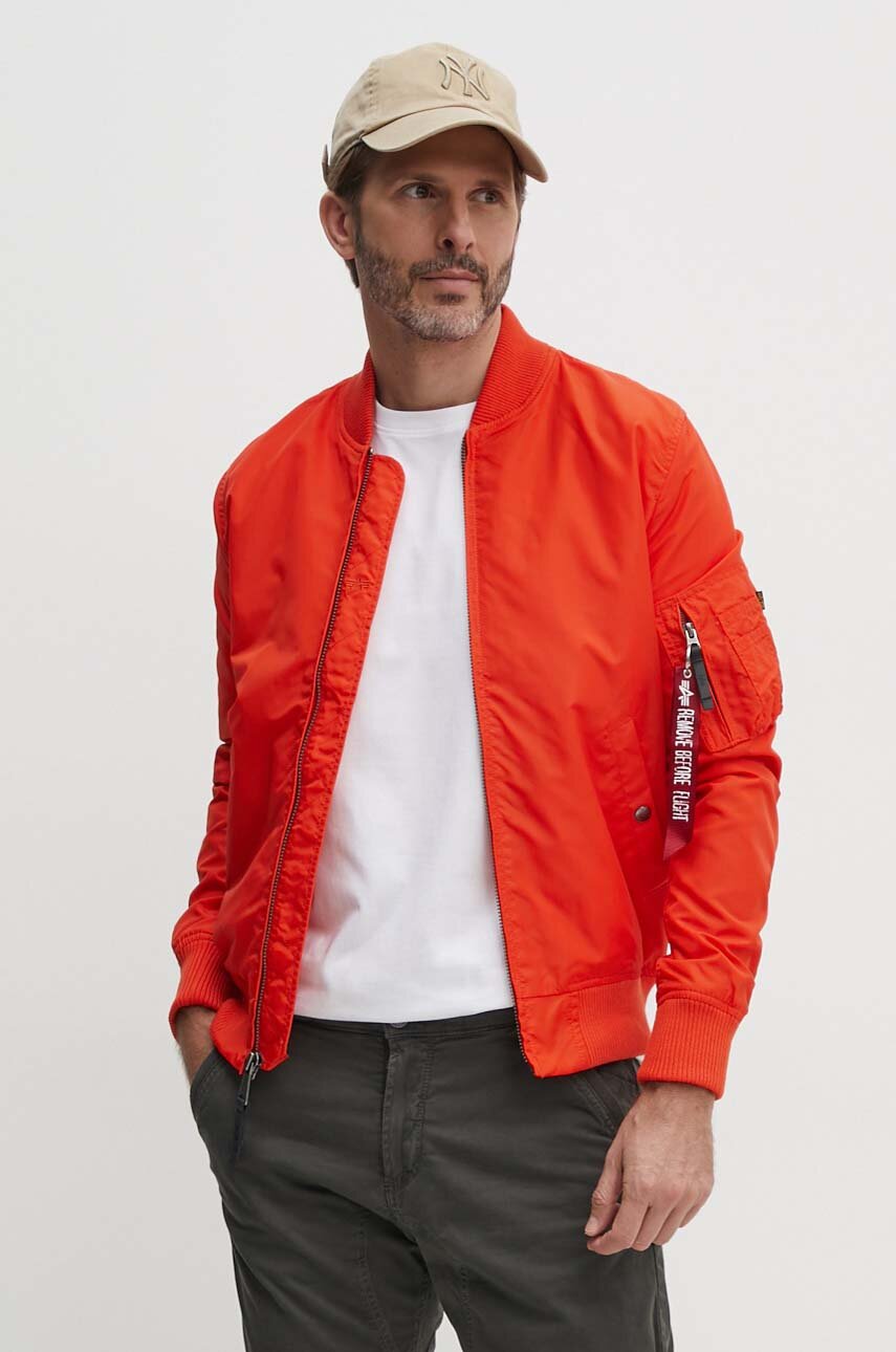 Alpha Industries bomber jacket MA-1 TT men\'s orange color | buy on PRM