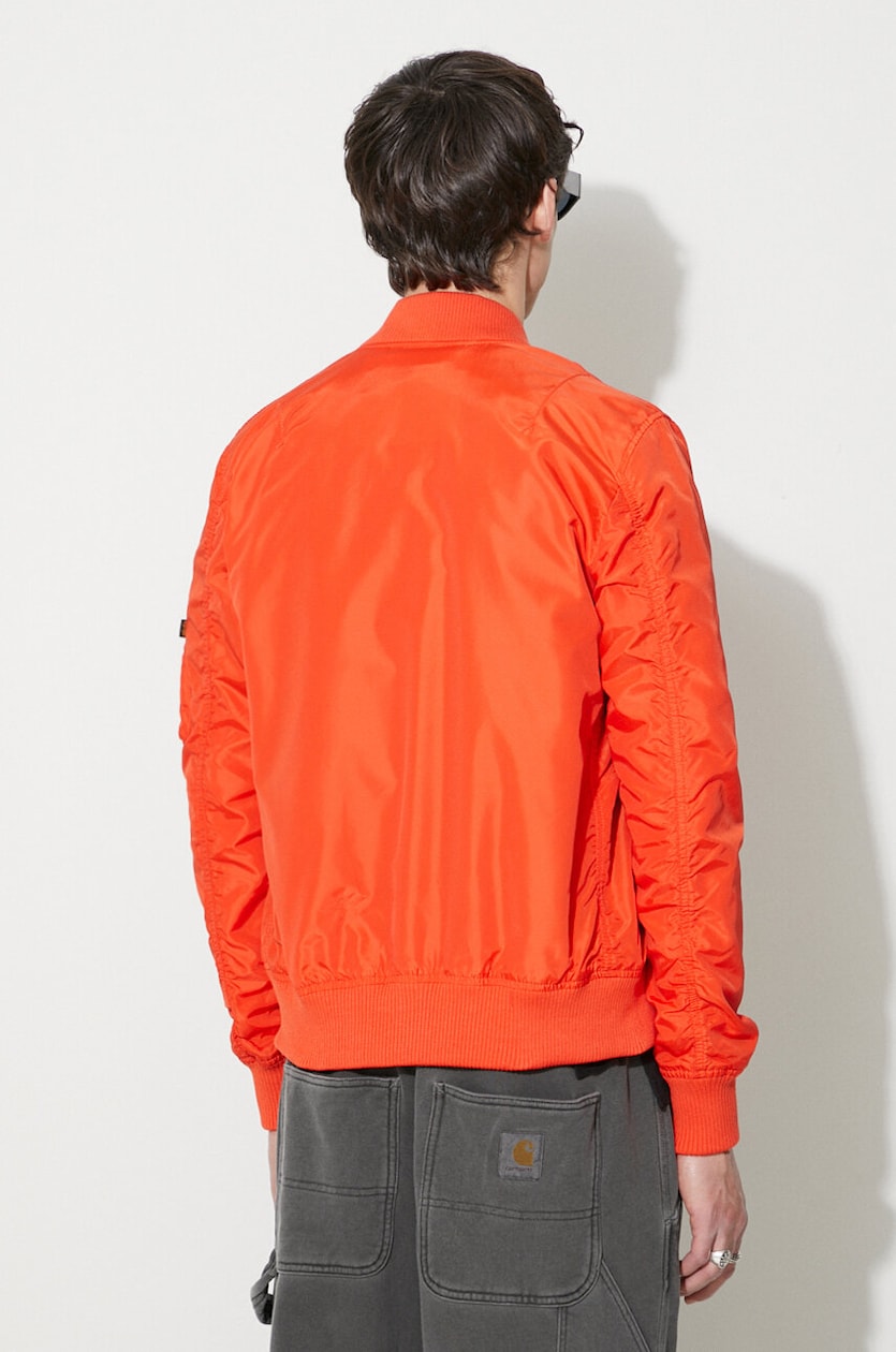 Orange bomber jacket mens hot sale