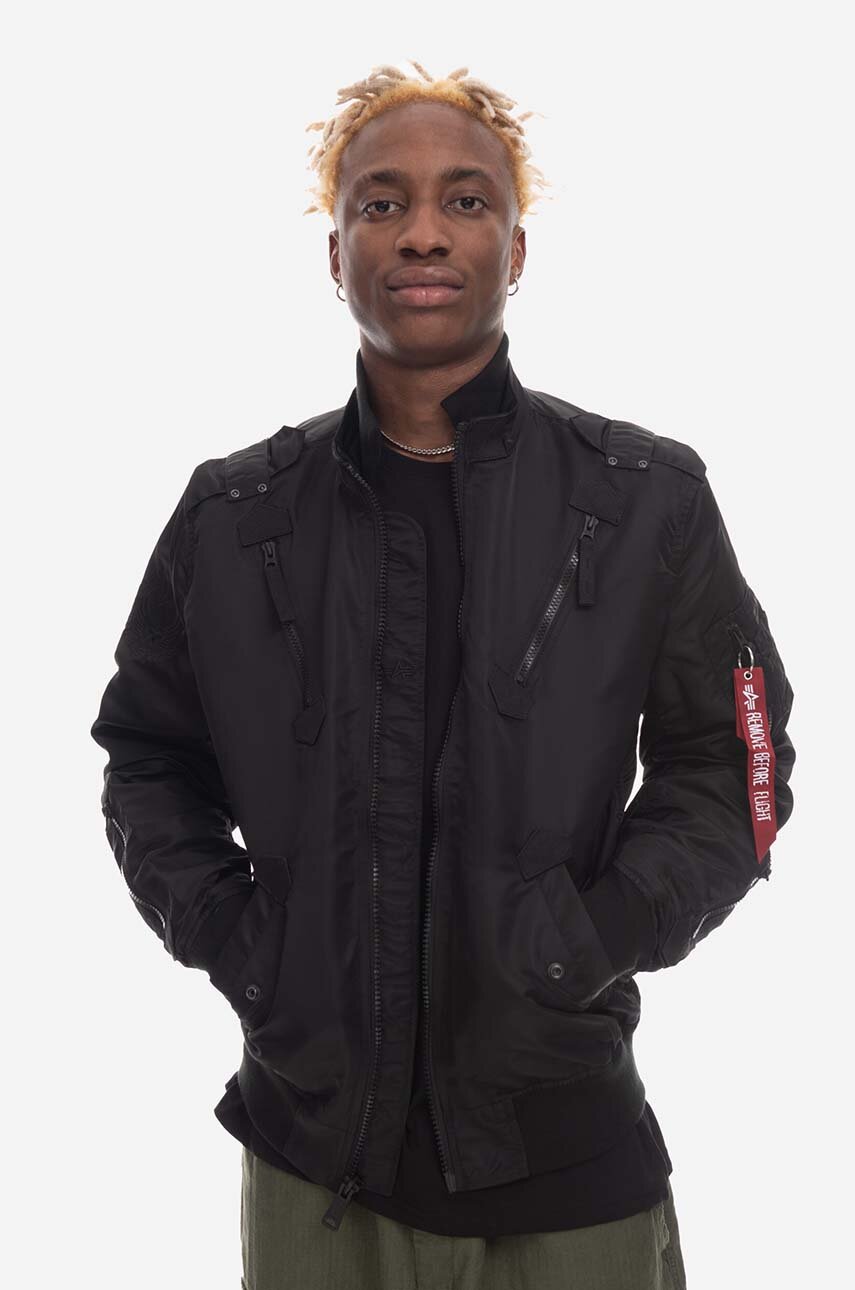 Alpha Industries bomber jacket men's black color | buy on PRM