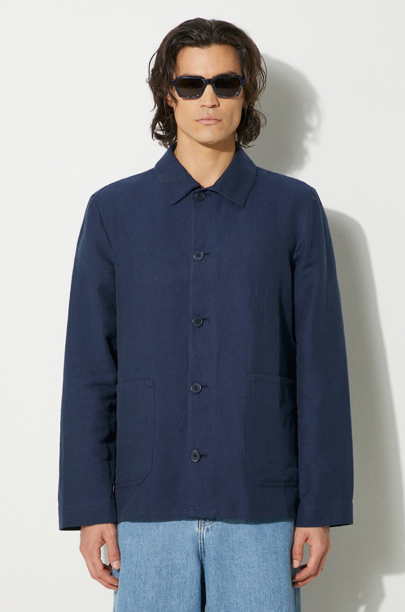 Яке A.P.C. Blouson Greg в тъмносиньо преходен модел PSAHP