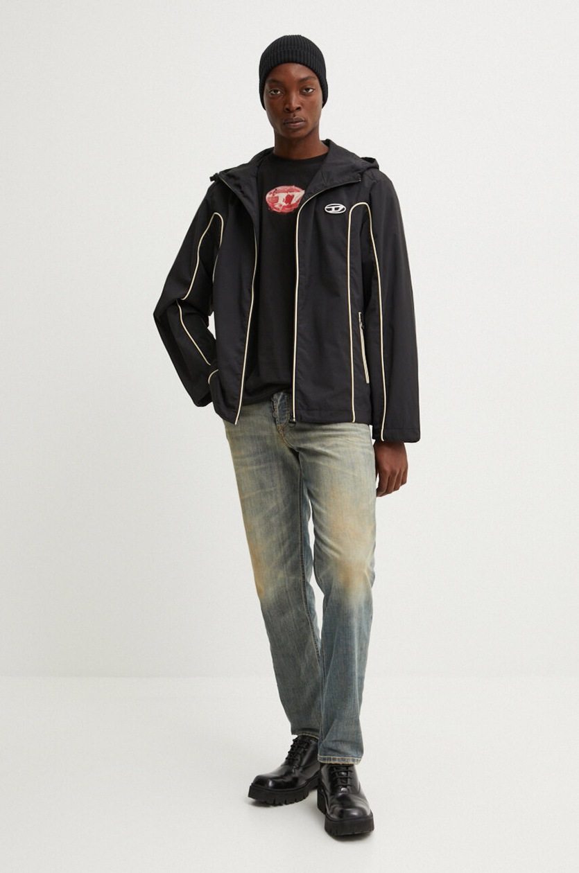Diesel kurtka J-HIVES męska kolor czarny przejściowa oversize
