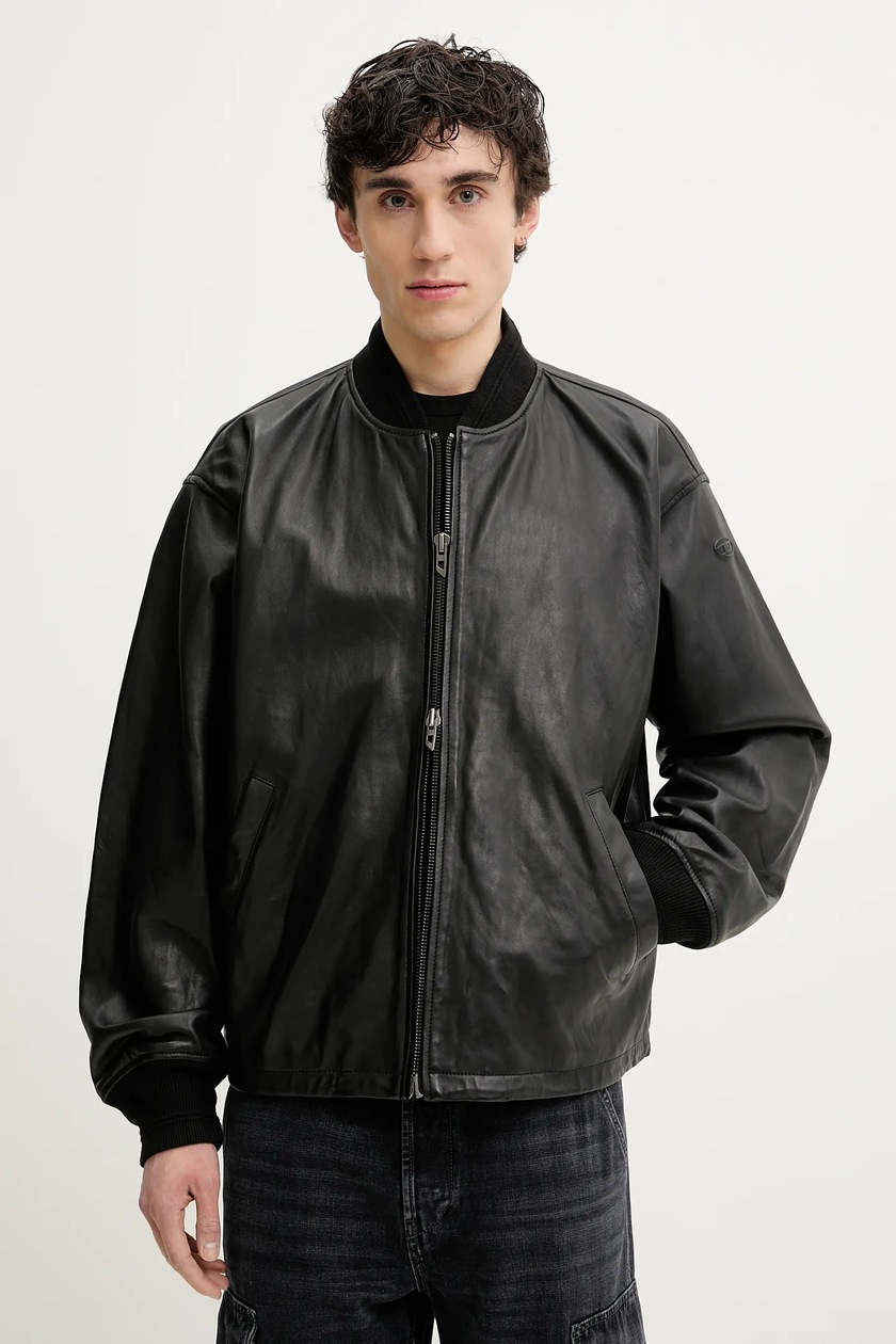 ぺる【DIESEL】LINED NYLON BLOUSON 262T Men's Puffer jacket in light nylon | Black | Diesel