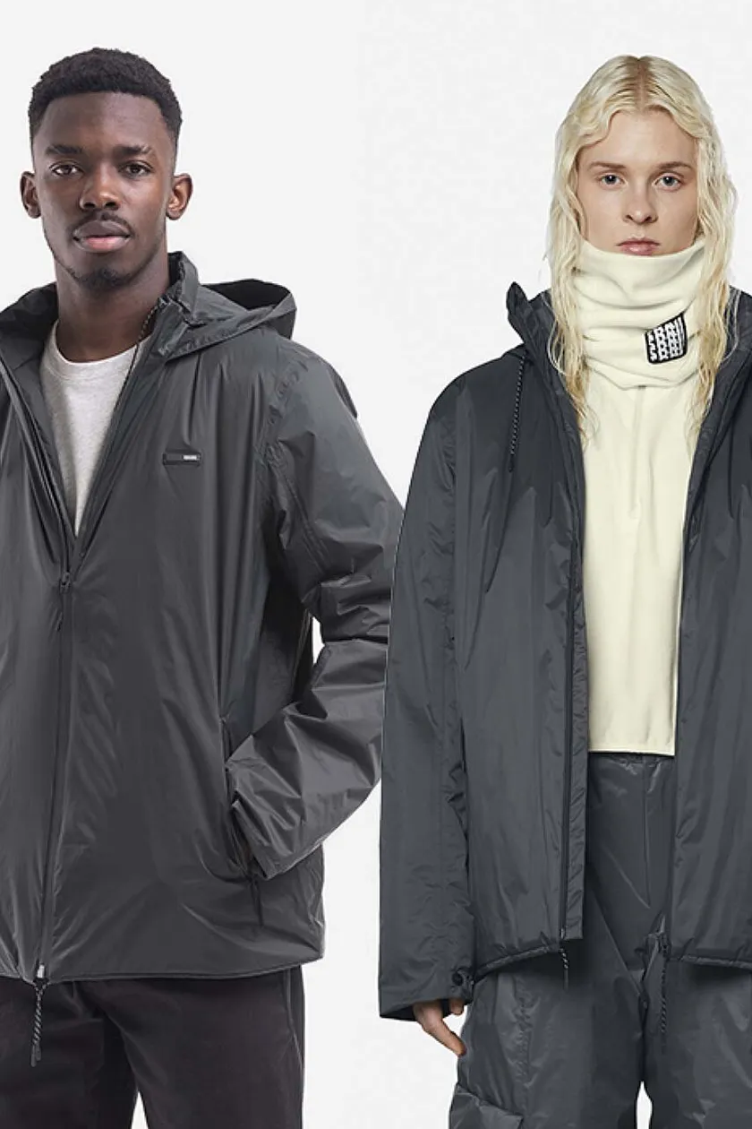 Rains jacket Padded Nylon gray color at PRM US Rains jacket Padded Nylon gray color at PRM US
