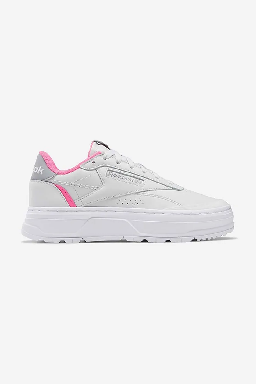 Reebok gray store and pink sneakers