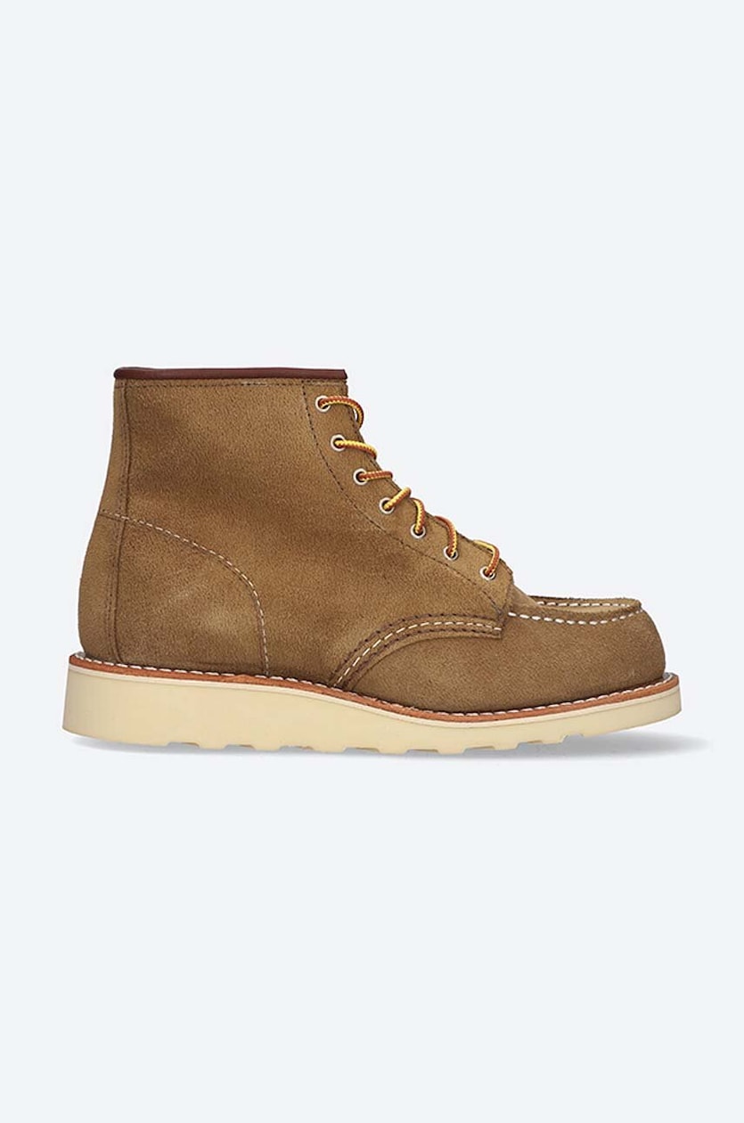 Red Wing suede ankle boots 6 inch Moc Toe women s brown color 3428
