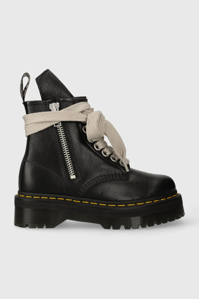 Dr. Martens leather biker boots x Rick Owens women's black color ...