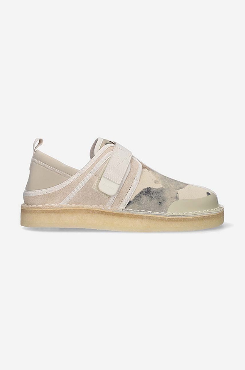 CLARKS ORIGINALS TREK TAIYO Clarks Trek Taiyo Mens Off White Camoflage Suede Casual  main image 4