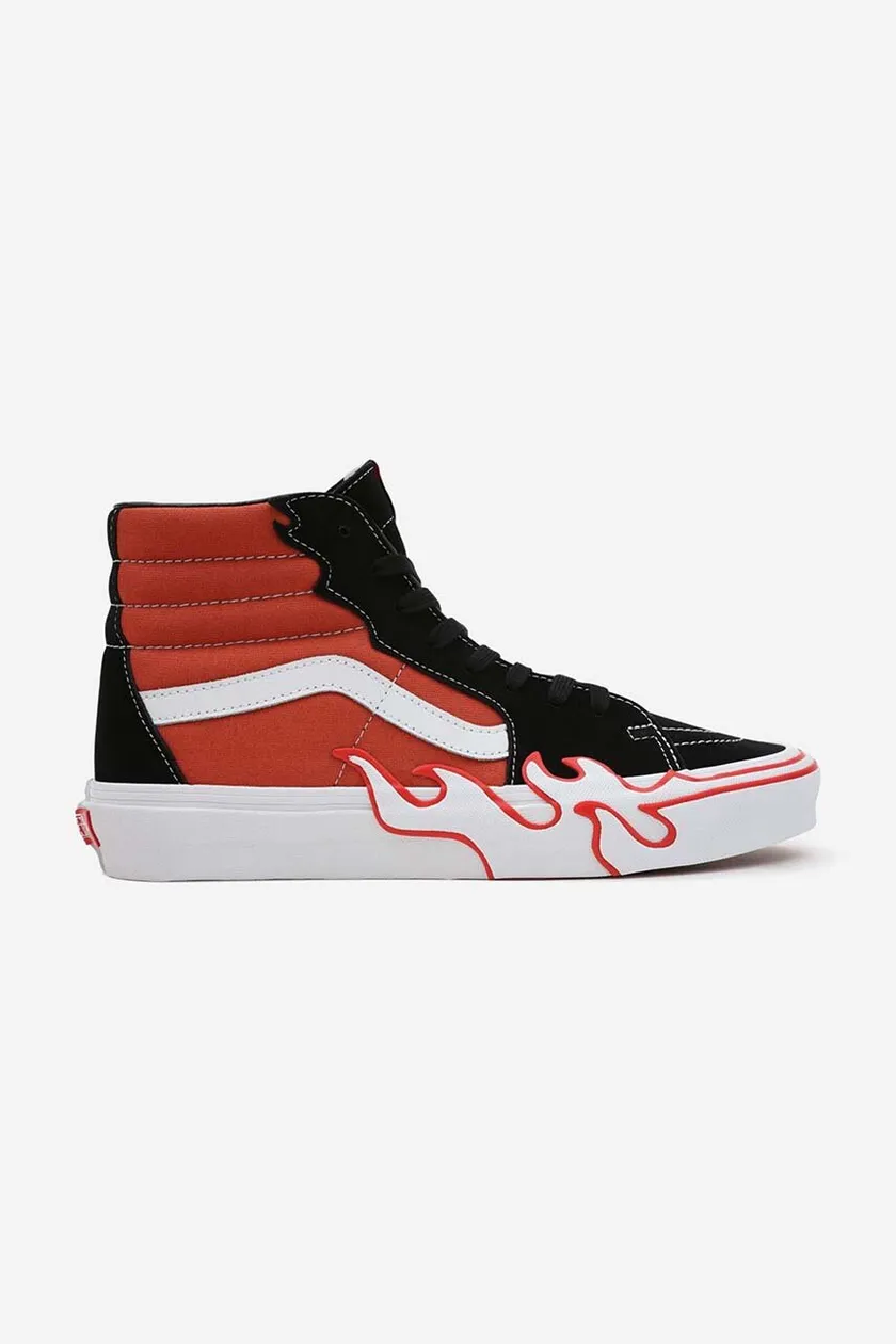 Vans flame hot sale red