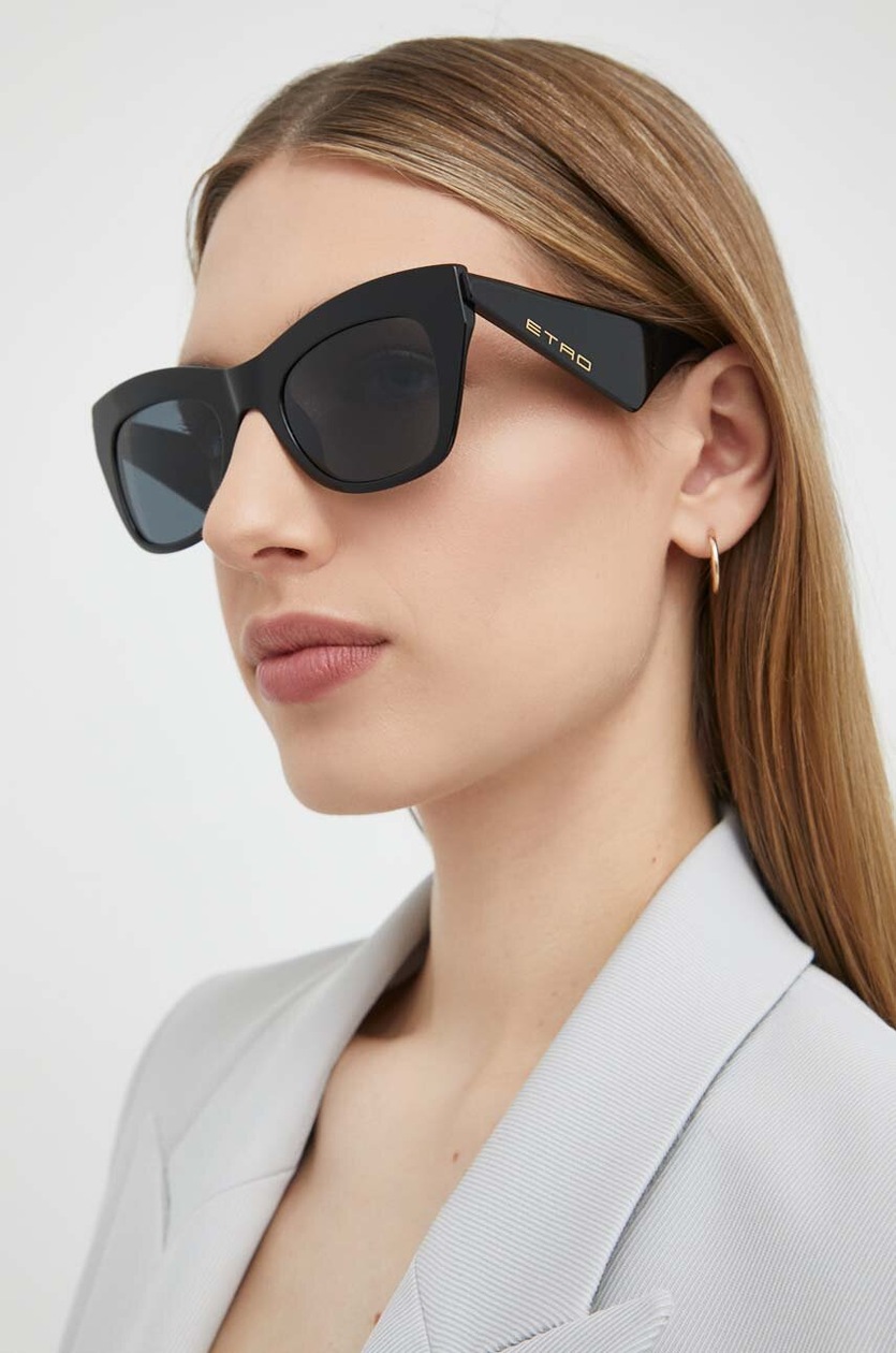 Lunettes De Soleil Etro – Monture Marron, Lentilles Dégradé Marron, Style Wayfarer, Occasion