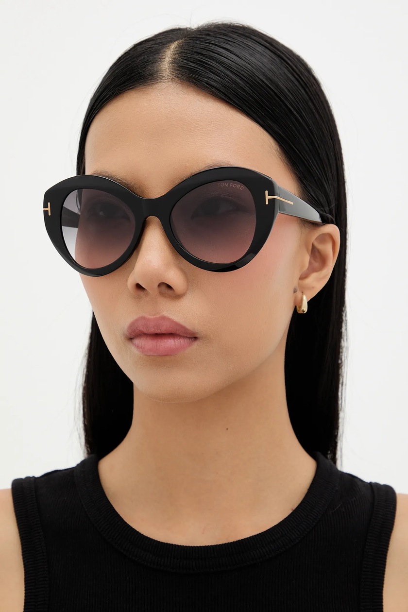 TOM FORD ブラックキャットアイサングラス トムフォード (Tom Ford) Cat-eye サングラス | 正規品保障