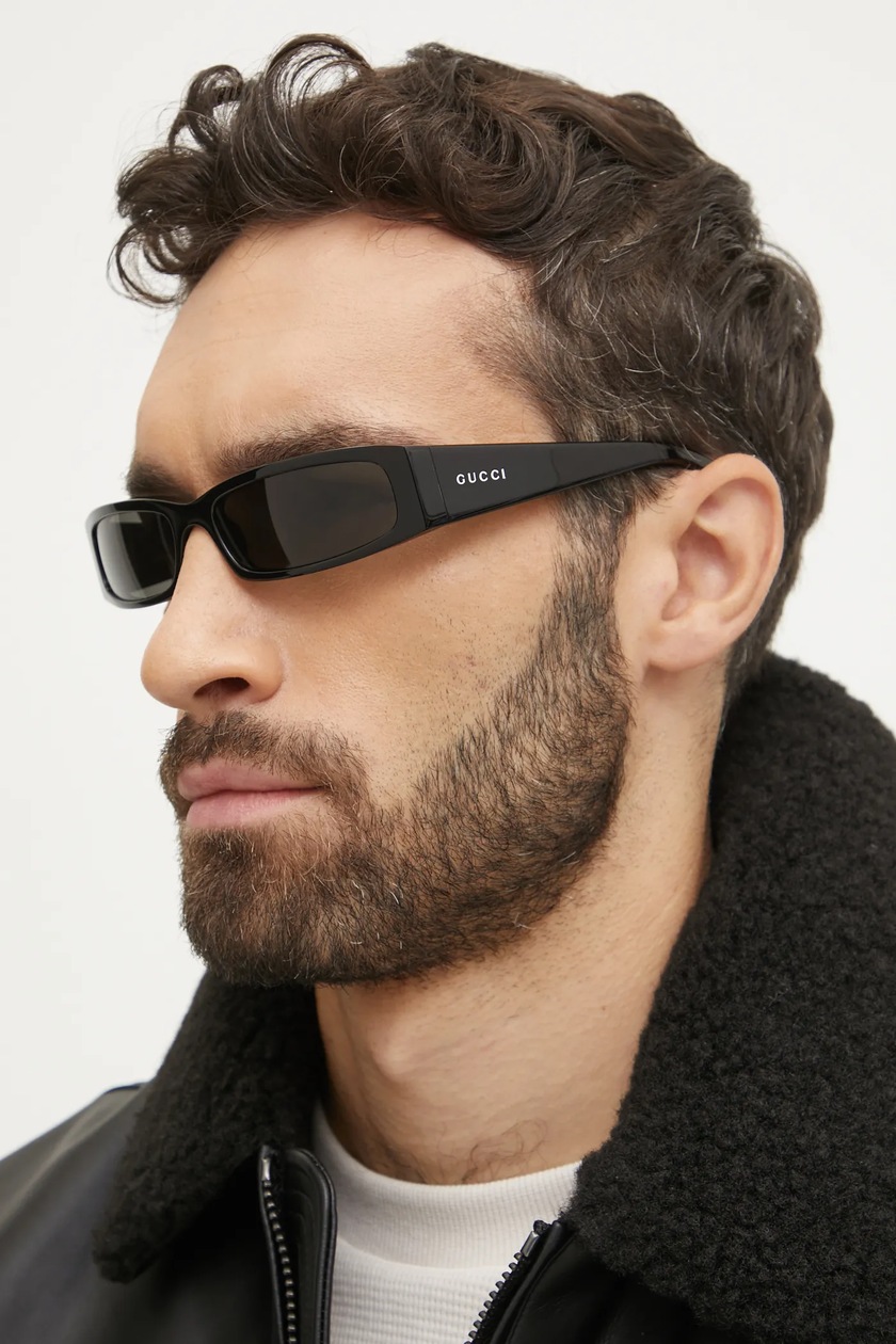 Солнцезащитные очки Gucci мужские цвет чёрный | ANSWEAR.ua