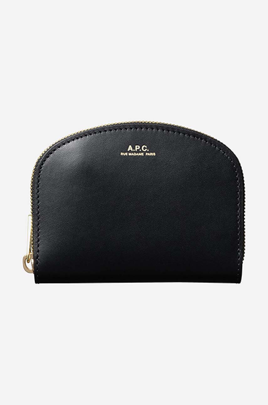 A.P.C. leather card holder black color at PRM US