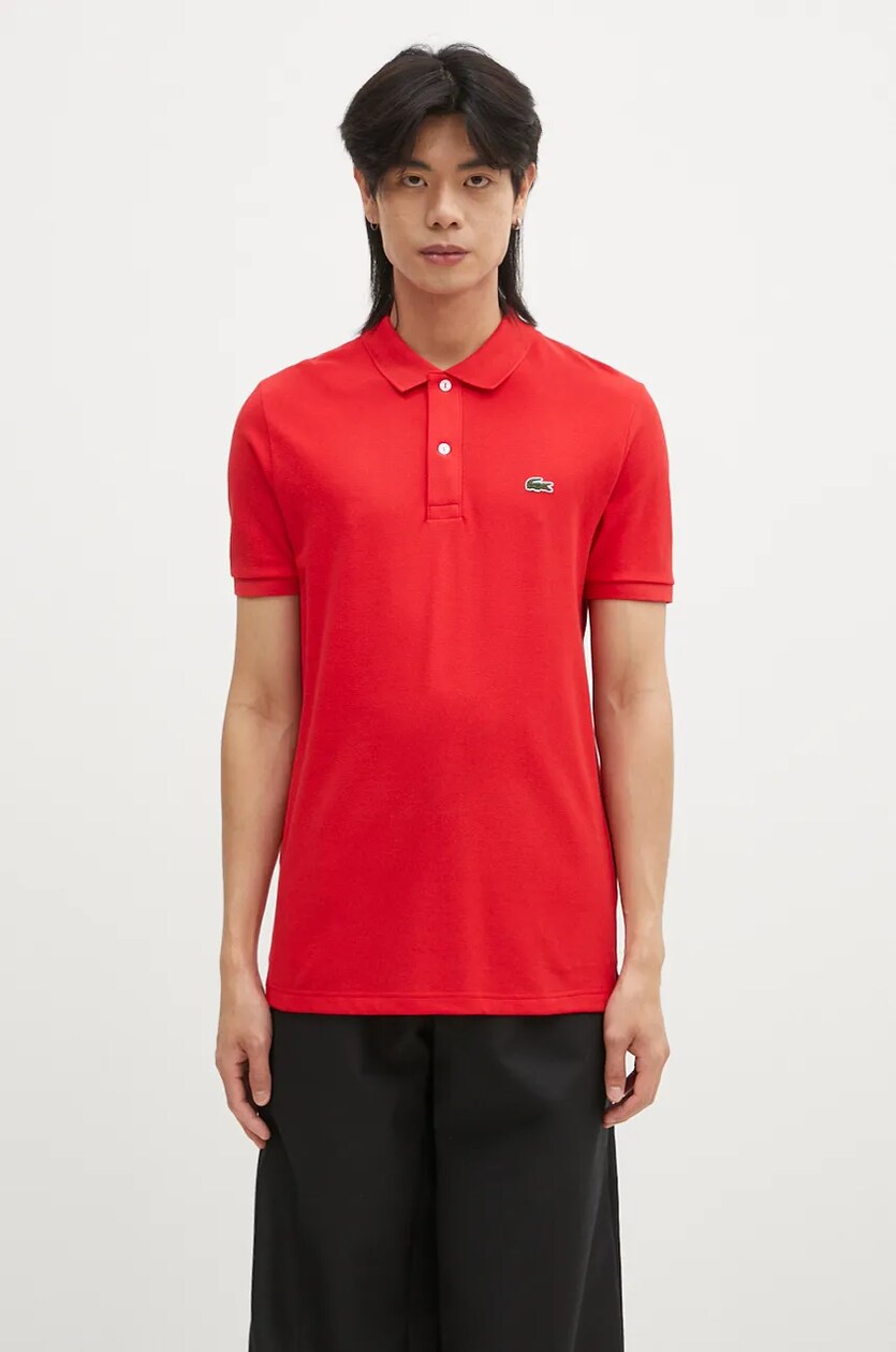 Lacoste cotton polo shirt PH4012 240 red color at PRM US