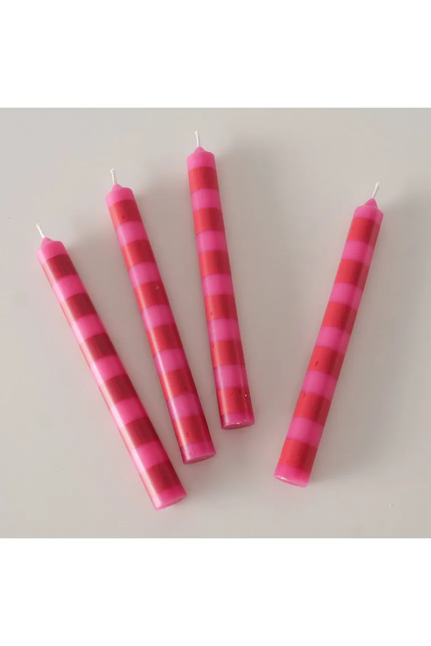 Candele A Stelo Stripy Rosse E Bianche – Pack Da 4, Altezza 20 Cm, Perfette Per L’Avvento, Decorazione Natalizia