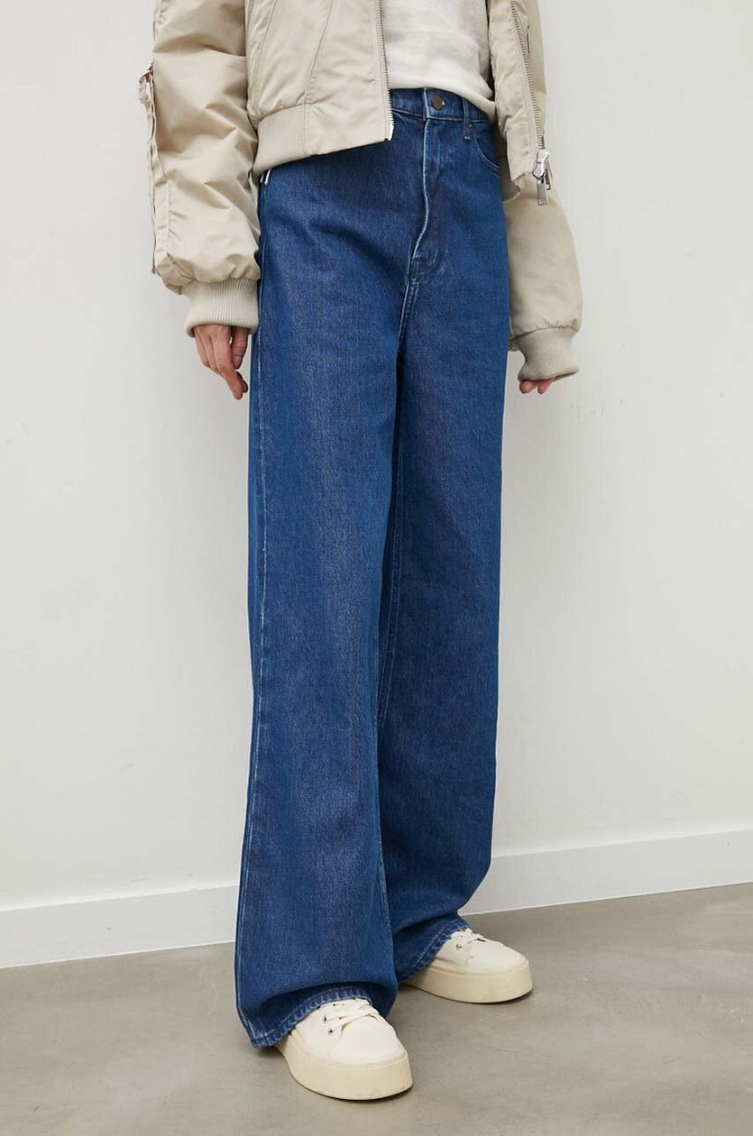 パンツ DIESEL Women Straight Pants A03624007Y701 Blue Diesel jeansy 1978 D-AKEMI L.32 TROUSERS damskie kolor