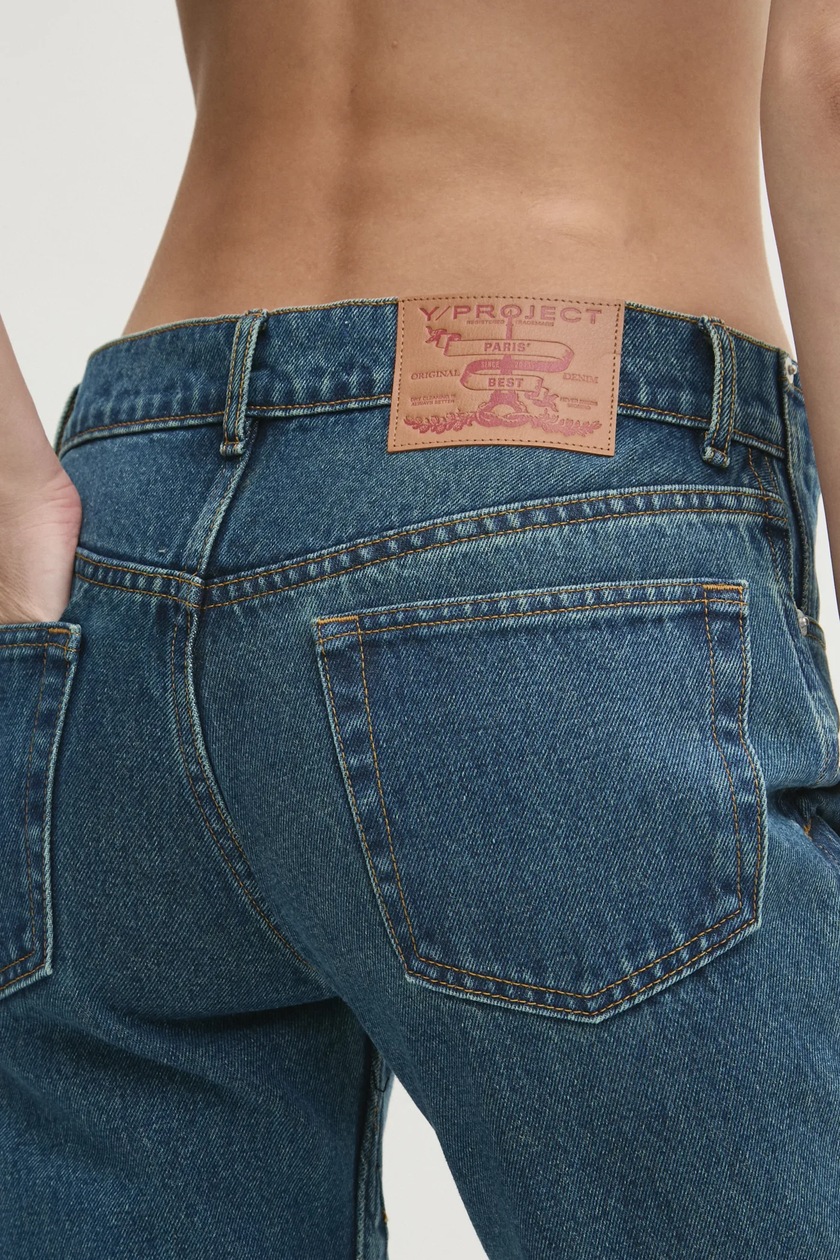 デニム・ジーパン Y/PROJECT 'Evergreen Hook and Eye' jeans Blue 107PA002 Y/Project jeans EVERGREEN HOOK AND EYE SLIM JEANS women's