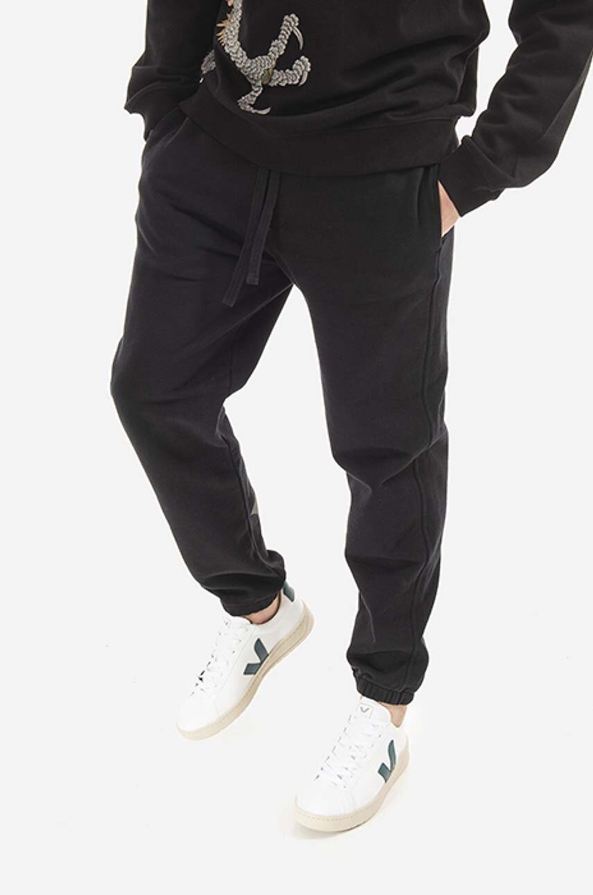 Maharishi cotton joggers black color at PRM US