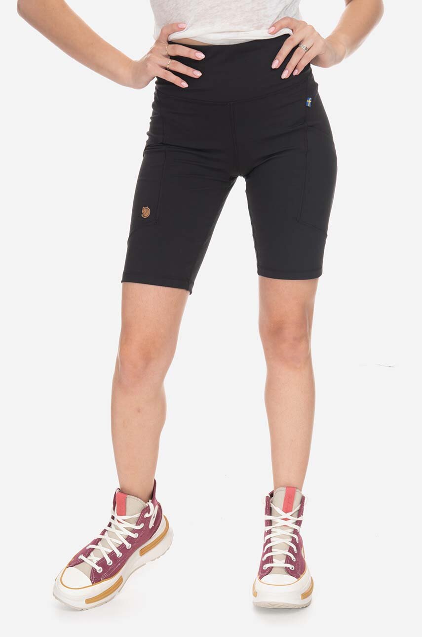 Fjallraven shorts Fjallraven Abisko Short Tights F87138 550 women's black  color