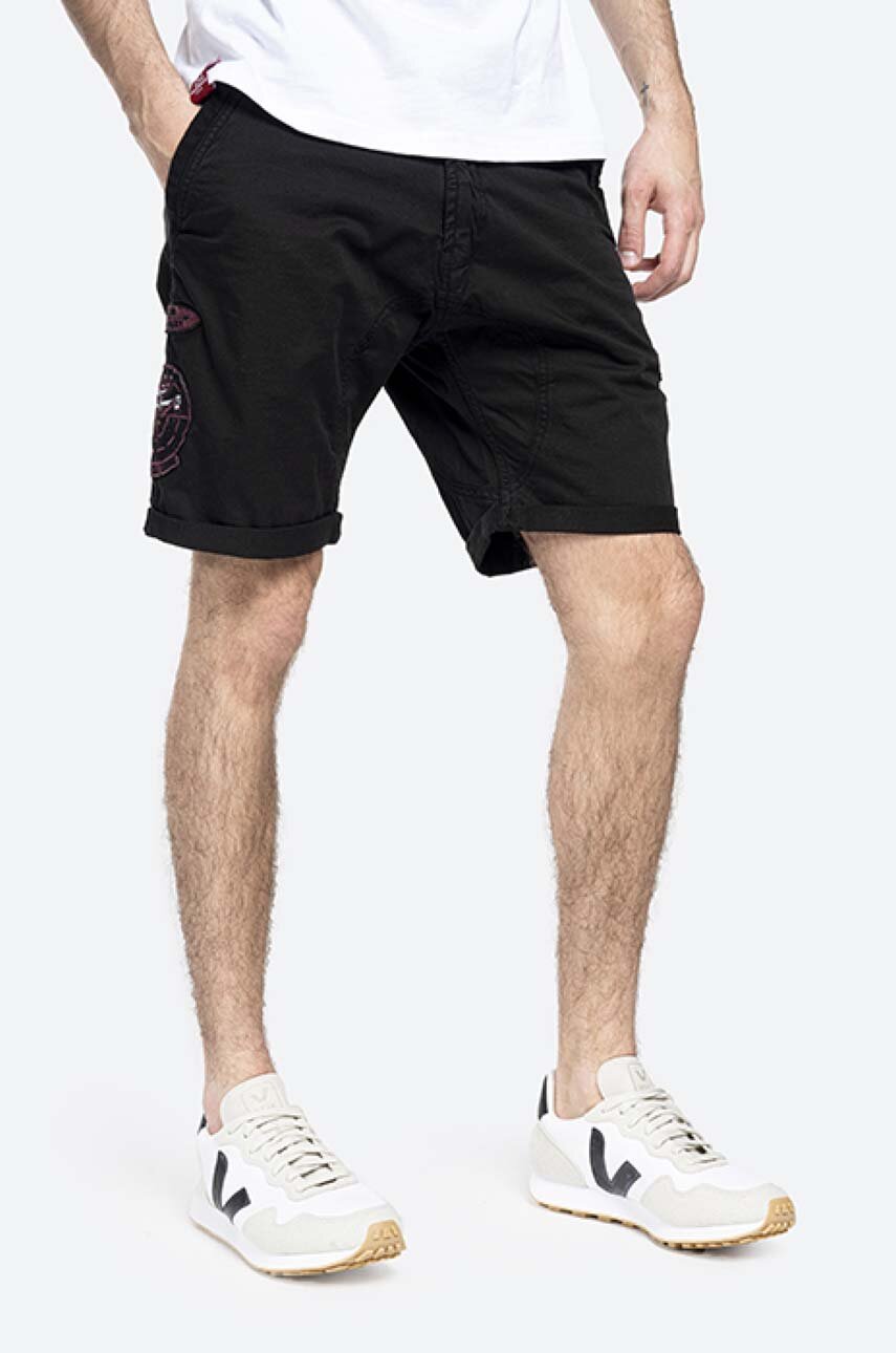 Alpha Industries shorts Kerosene Patch men's black color | buy on PRM