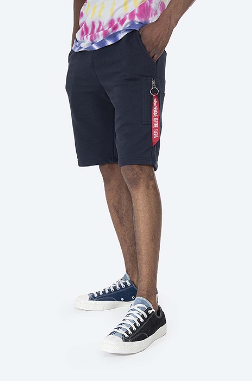 Alpha Industries shorts X-Fit Cargo Short men\'s navy blue color | buy on PRM