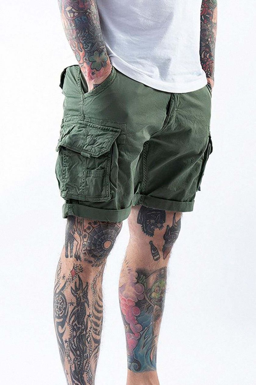 Alpha Industries cotton shorts Crew Short green color | buy on PRM