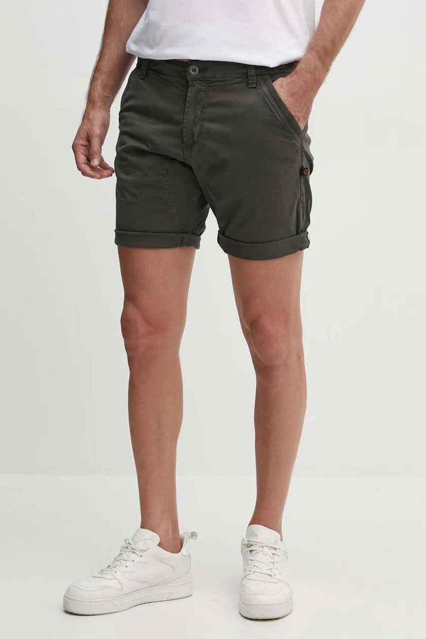 Alpha Industries cotton shorts Kerosene gray color buy on PRM