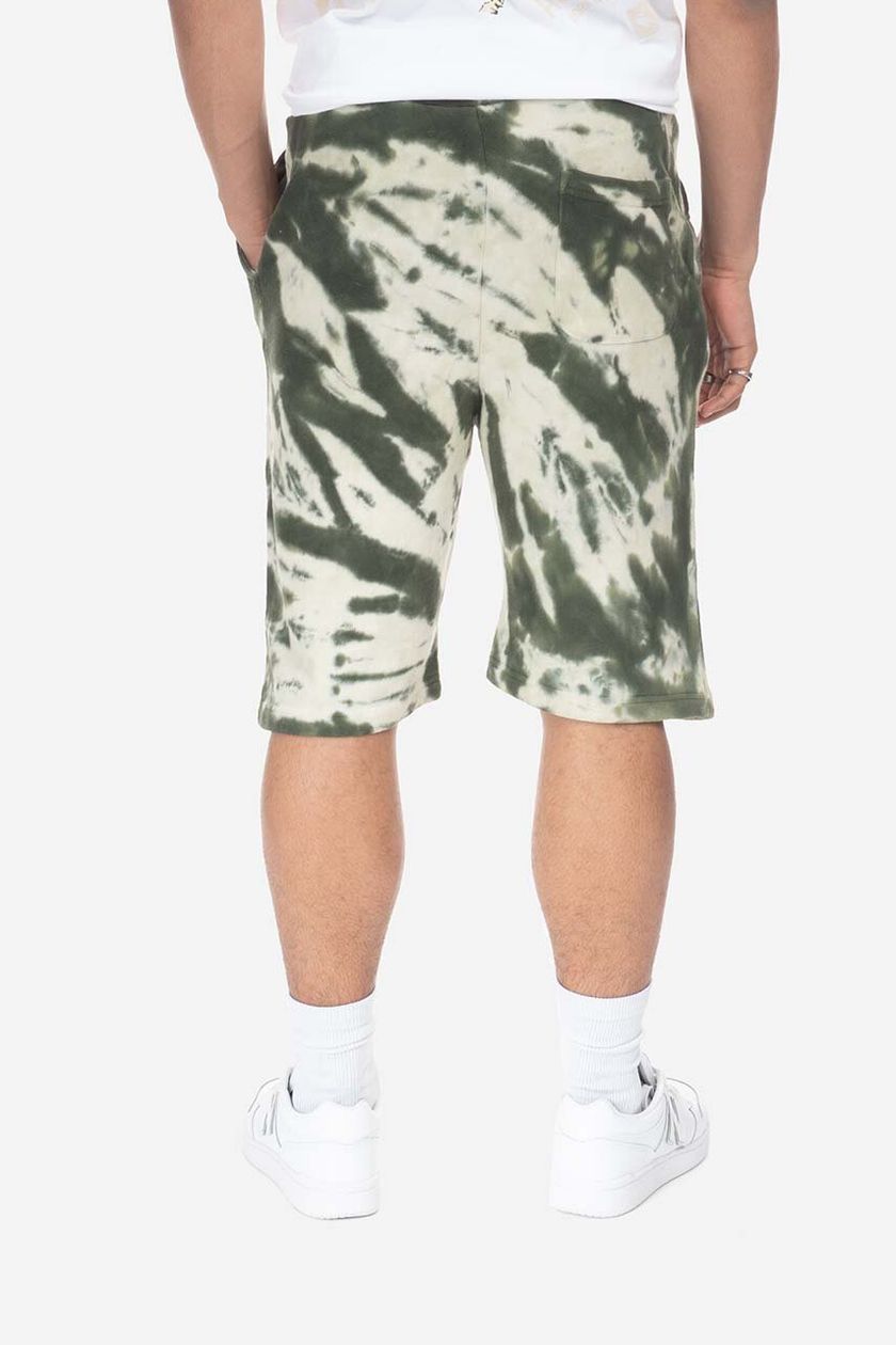 Alpha Industries shorts Tie Dye men's green color | buy on PRM