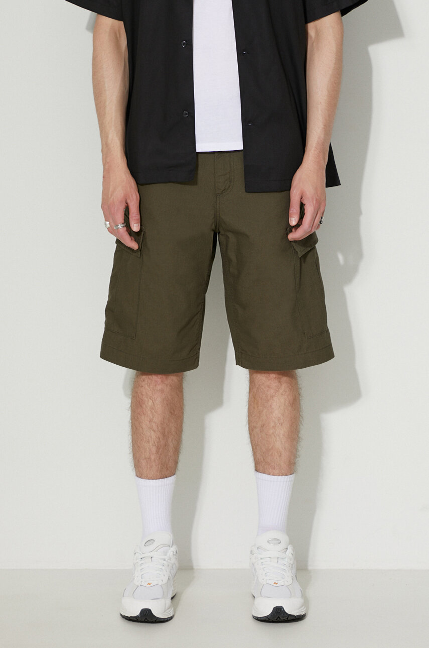 Carhartt WIP cotton shorts green color buy on PRM