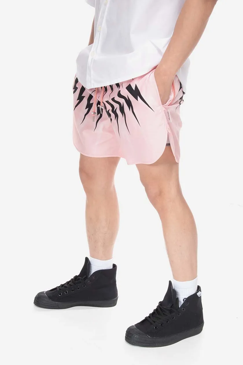 Neil Barett pantaloni scurți bărbați, culoarea roz PBCB010.U048-3602
