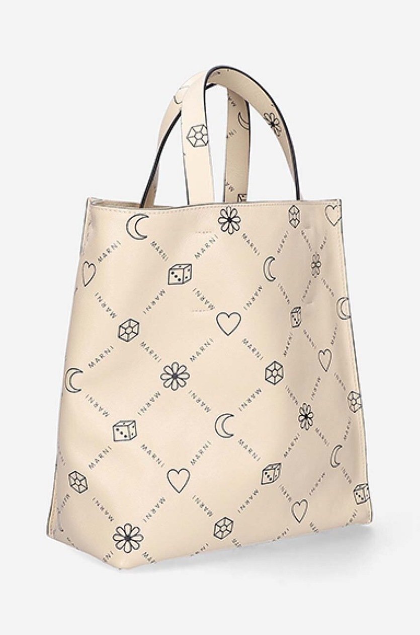 25SS new/MARNI ムセオラフィア織りトート Bag Beige Marni leather handbag beige color at PRM US