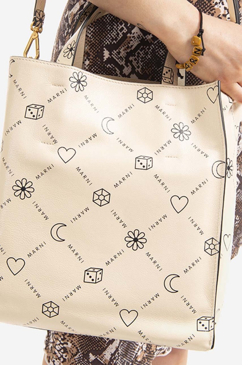 MARNI ★韓国より迅速発送★ Logo shopper Beige Beige Shopper bag Marni - Vitkac GB
