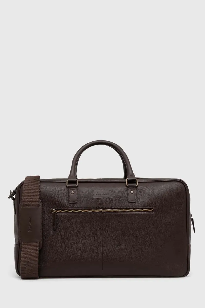 Barbour leather holdall sale