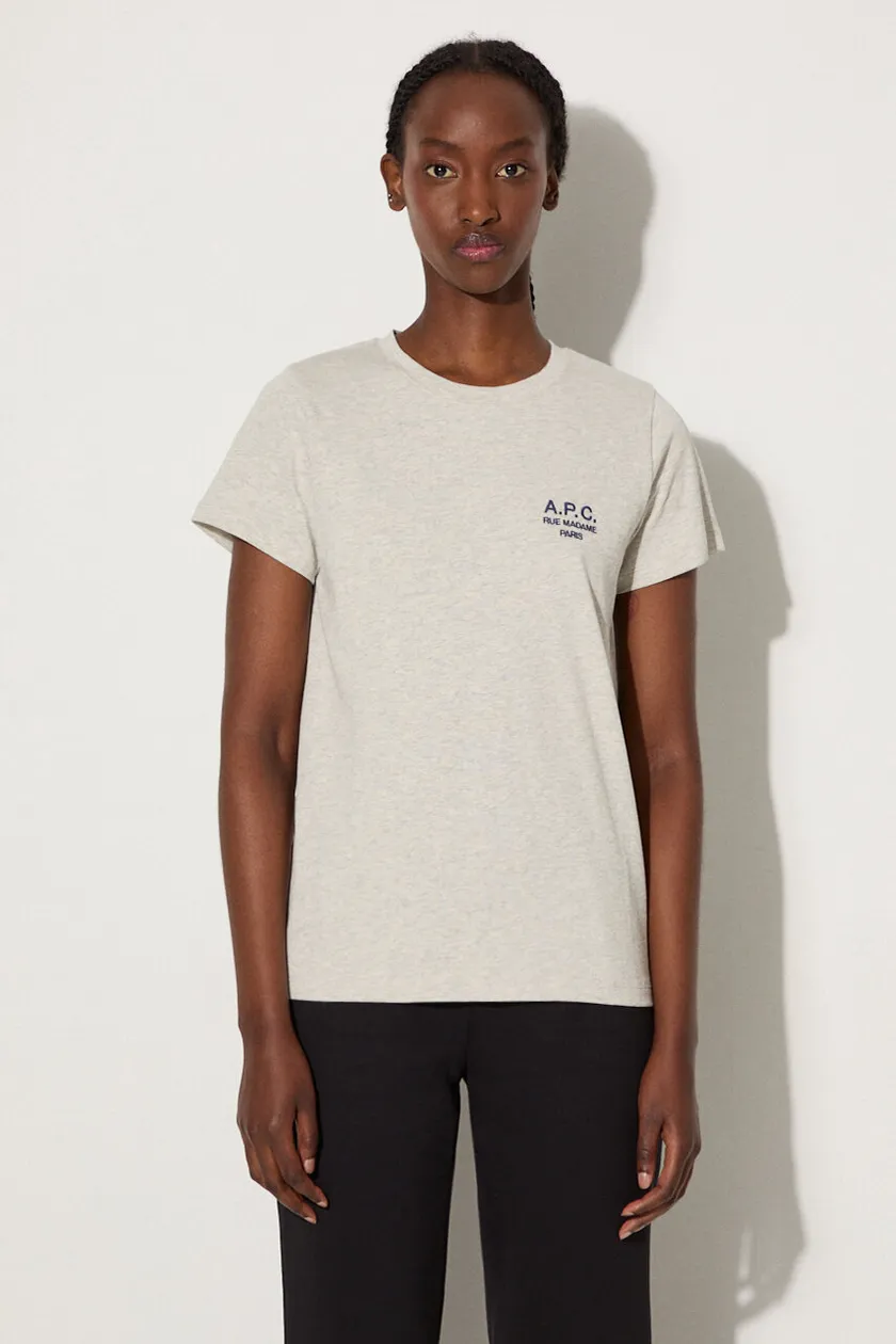 A.P.C. cotton T-shirt Denise gray color | buy on PRM