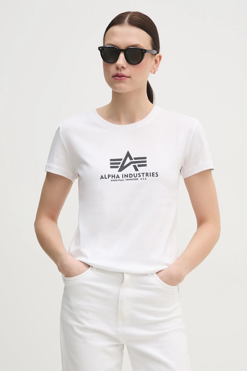 Alpha Industries cotton t-shirt white color at PRM US