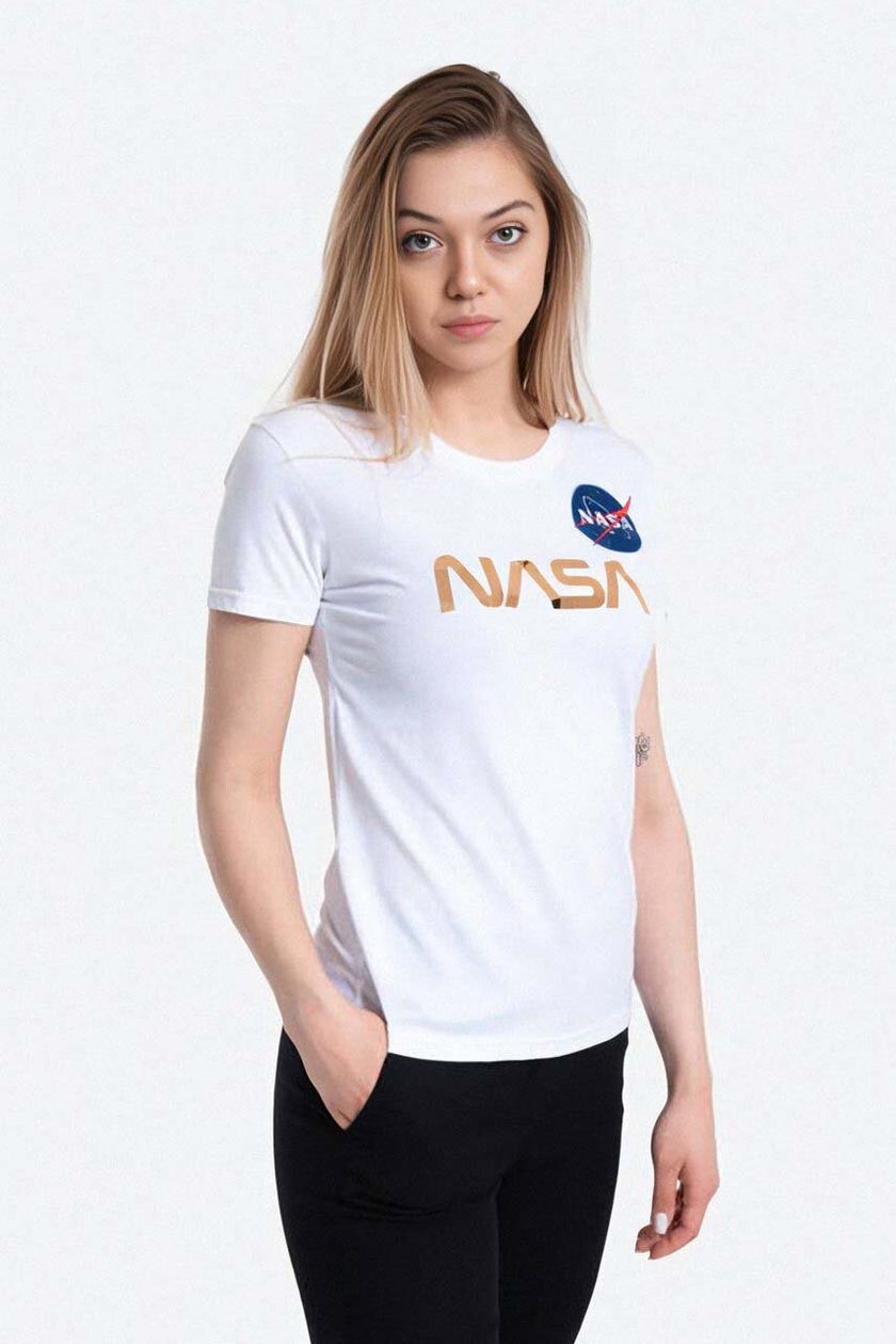 Alpha Industries cotton T-shirt NASA Pm T white color | buy on PRM