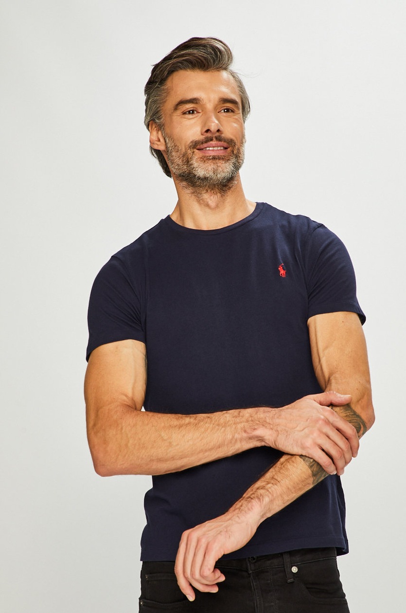 Polo Ralph Lauren cotton t-shirt men's navy blue color