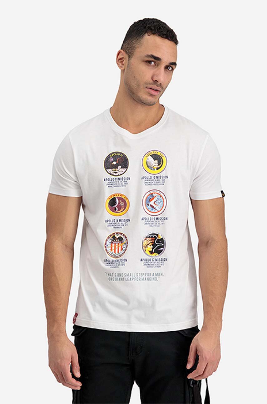 Alpha Industries cotton T-shirt Apollo Mission white color | buy on PRM