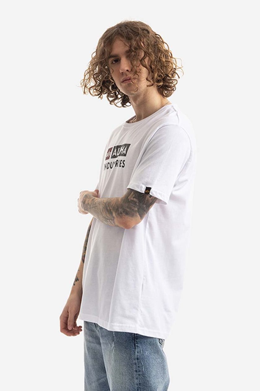 Alpha Industries cotton T-shirt Alpha Block-Logo Tee white color | buy on  PRM