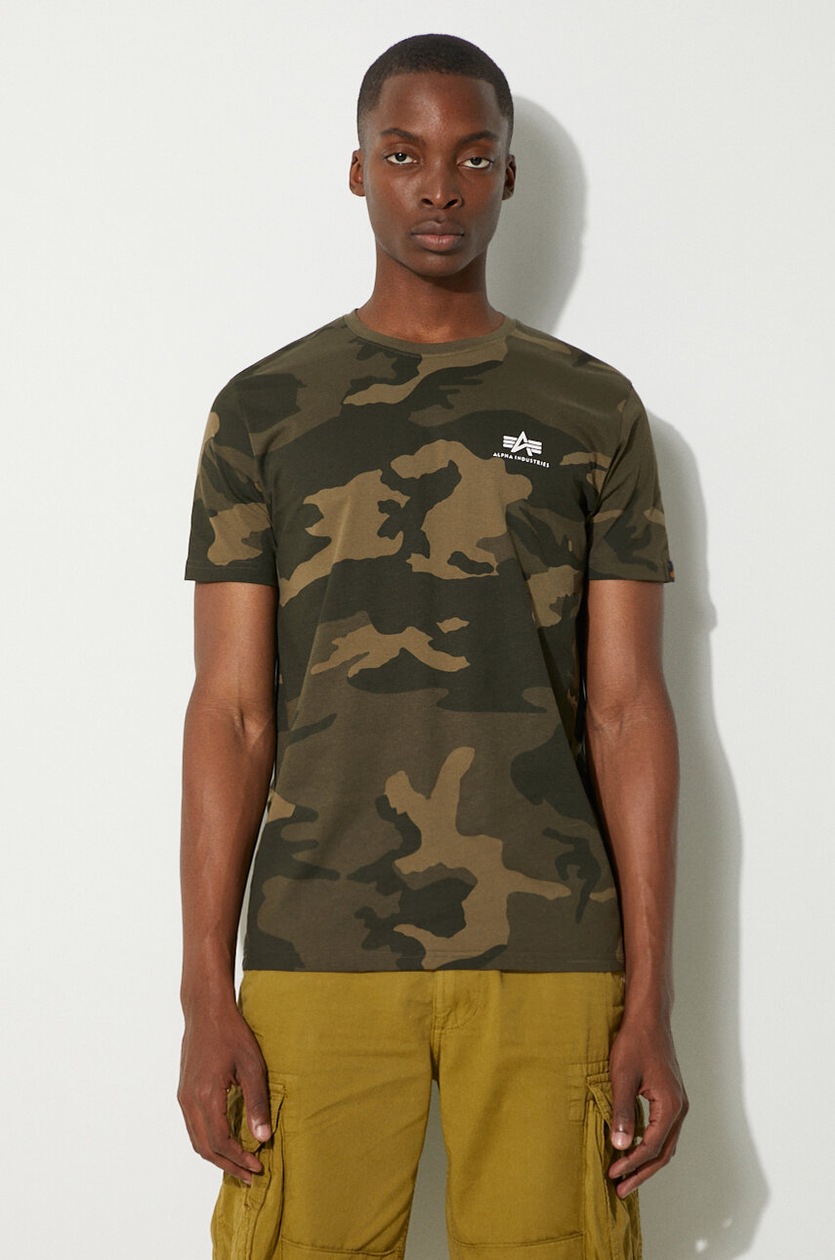 送料込★ALPHA INDUSTRIES★Tシャツ Backprint Camo Tシャツ Alpha Industries cotton T-shirt Backprint T Camo green color