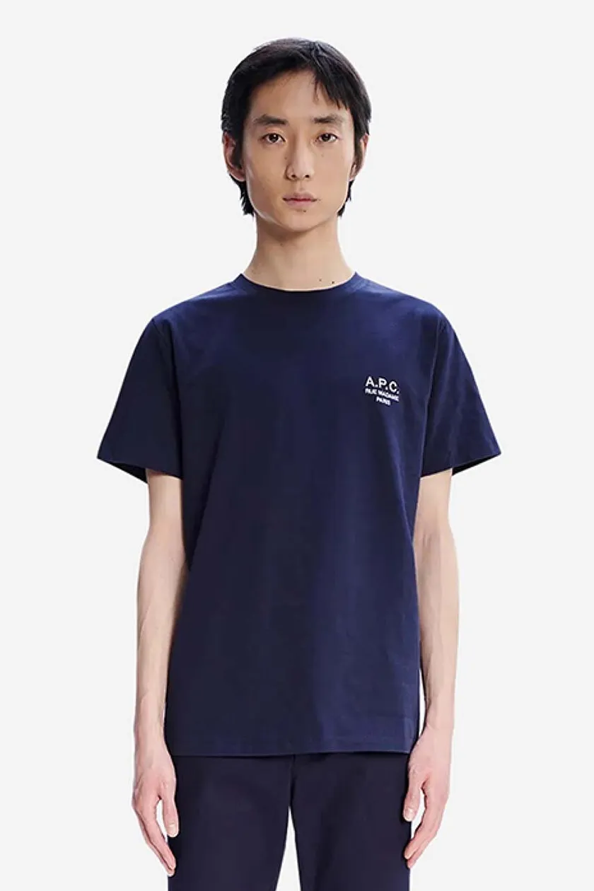 A.P.C. cotton T-shirt Raymond navy blue color | buy on PRM