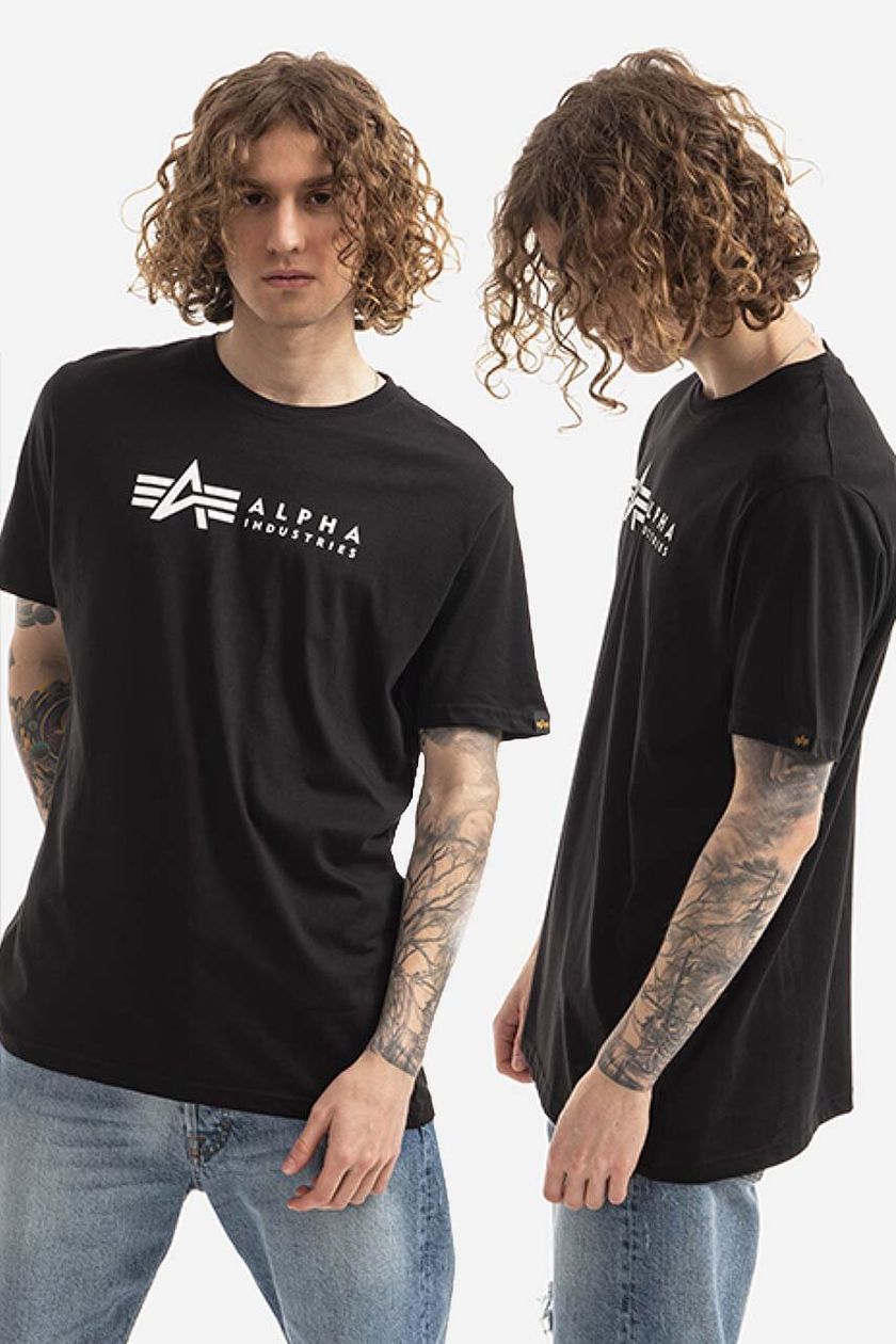Alpha Industries cotton t-shirt Alpha Label T 2 Pack black color 118534.03  | buy on PRM