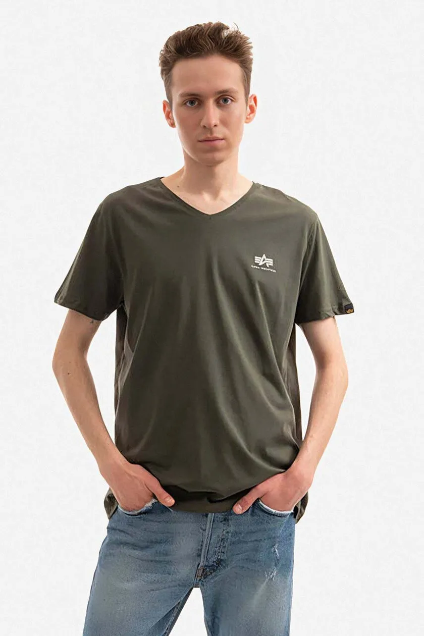 Alpha t-shirt PRM Industries color green buy cotton on |