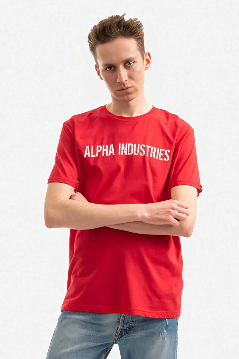 Alpha Industries on t-shirt color red | cotton PRM buy