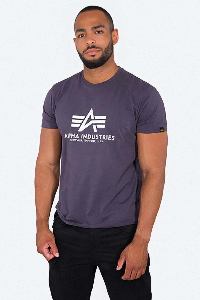 Alpha Industries cotton t-shirt violet color | buy on PRM