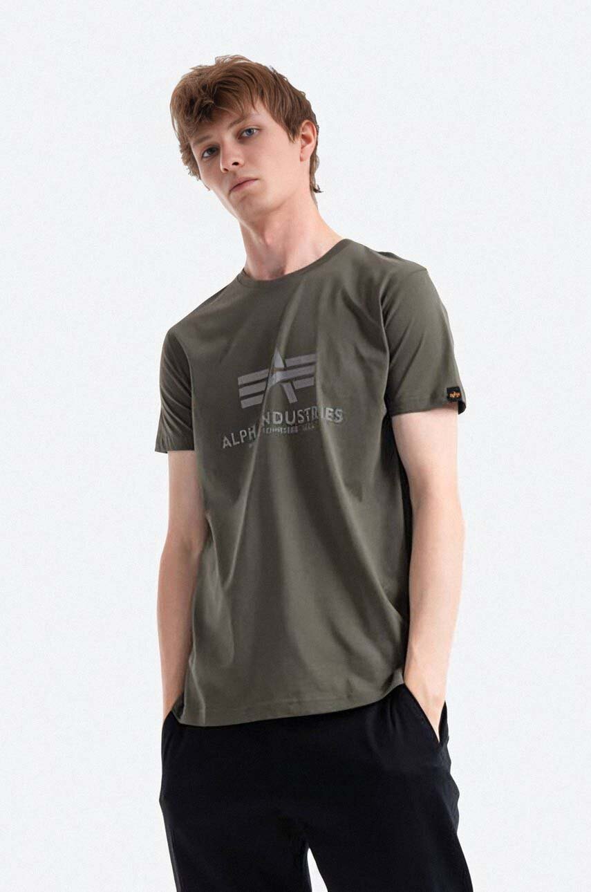 Alpha Industries cotton t-shirt green color | buy on PRM